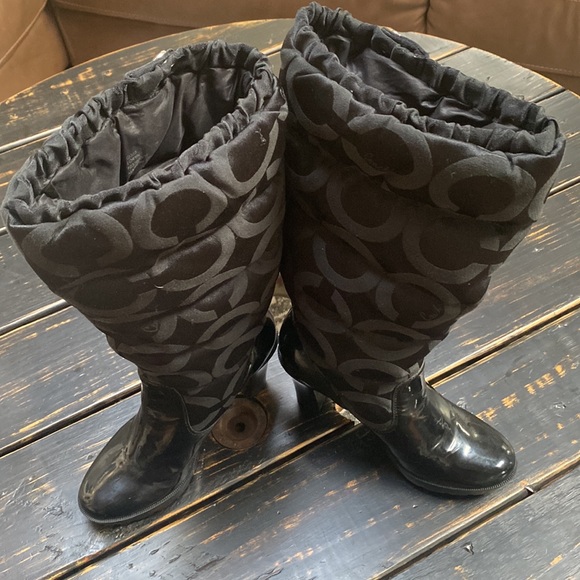 Coach Loryn Black Winter Boots - Quilted/Insulated with High Heels Size 7B - Picture 6 of 11